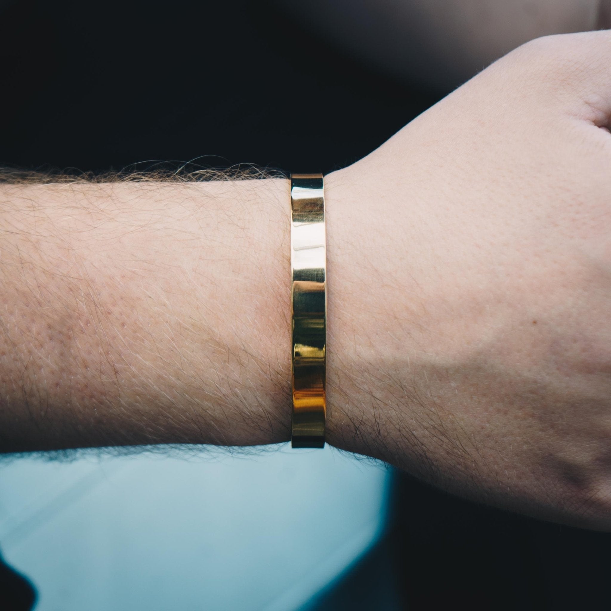 Men's Gold Plated Stainless Steel Cuff Bracelet