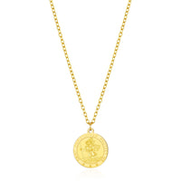 Men's Gold Plated Stainless Steel St Christopher Necklace