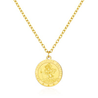 Men's Gold Plated Stainless Steel St Christopher Necklace