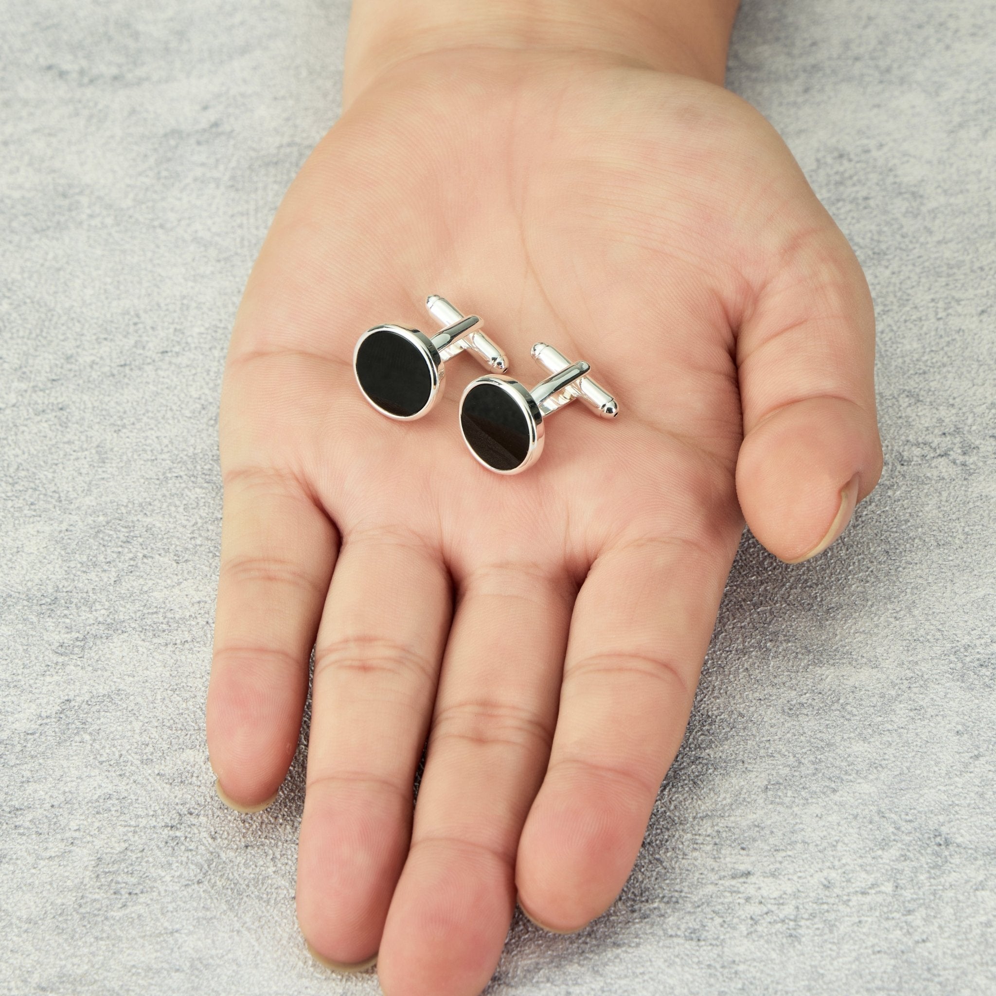 Men's Black Onyx Gemstone Cufflinks