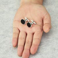 Men's Black Onyx Gemstone Cufflinks