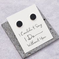 Men's I Couldn't Say I Do Without You Black Onyx Gemstone Wedding Cufflinks