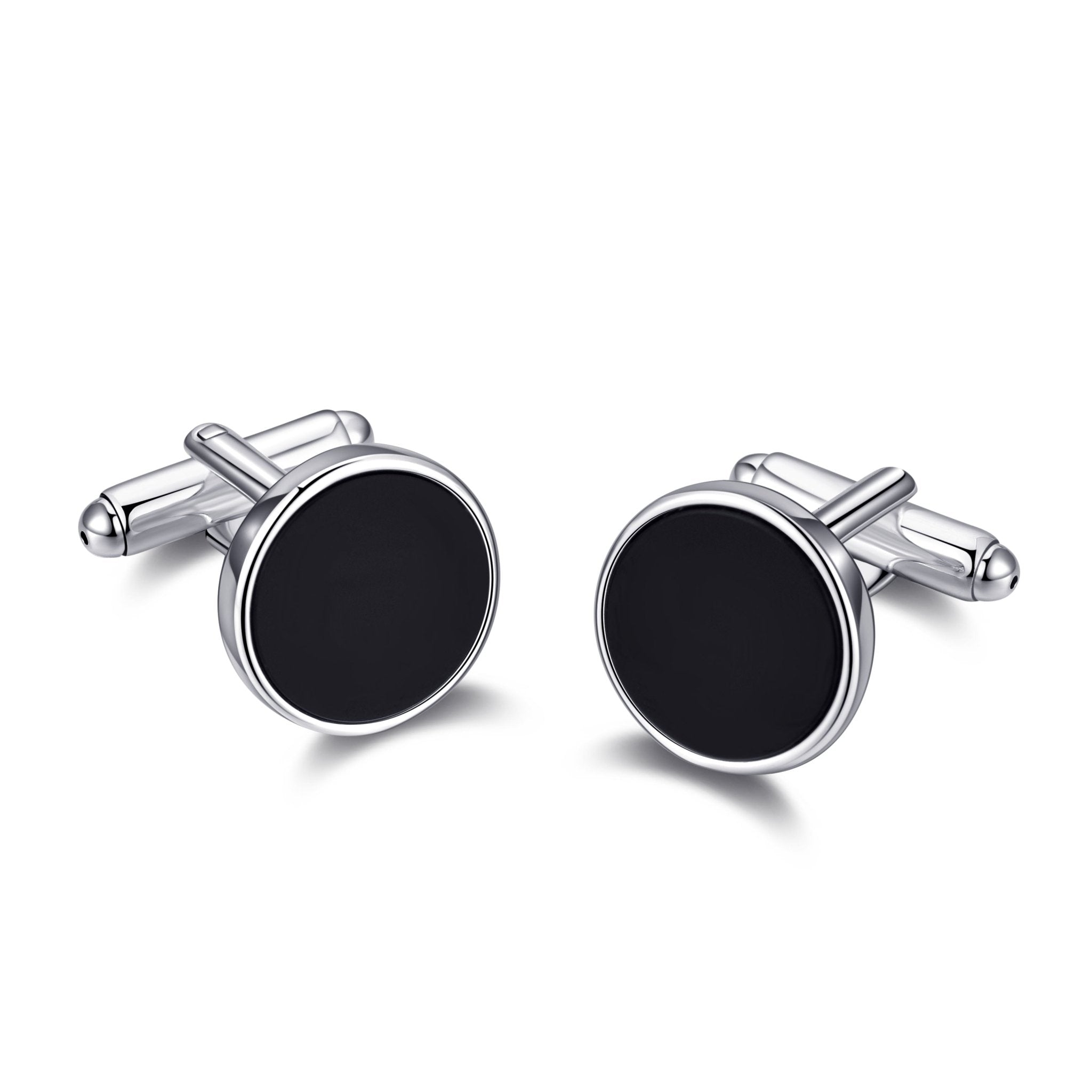 Men's I Couldn't Say I Do Without You Black Onyx Gemstone Wedding Cufflinks