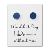 Men's I Couldn't Say I Do Without You Lapis Gemstone Wedding Cufflinks