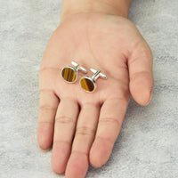 Men's Tigers Eye Gemstone Cufflinks