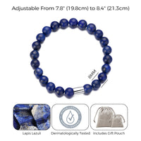 Men's Lapis Lazuli Gemstone Stretch Bracelet