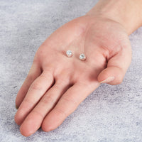 Men's Silver Plated 6mm Magnetic Clip On Earrings Created with Zircondia® Crystals