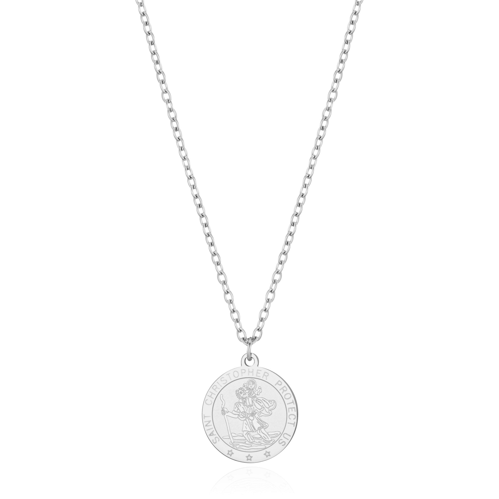 Men's Stainless Steel St Christopher Necklace