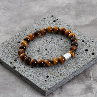 Men's Tiger's Eye Gemstone Stretch Bracelet