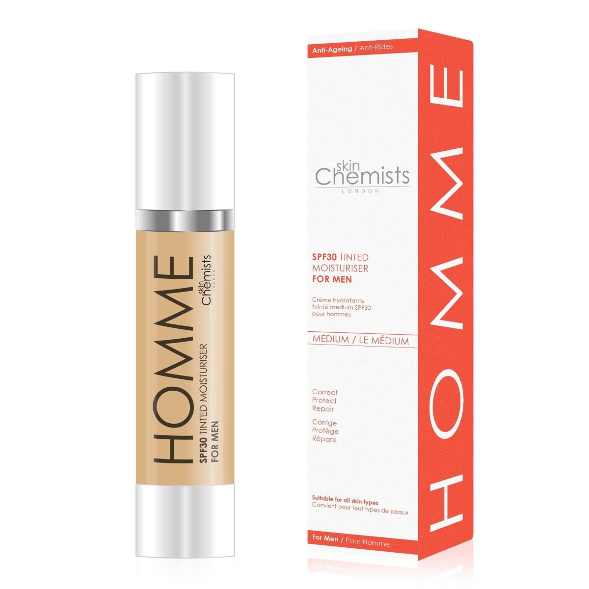 Men's Tinted Medium Moisturiser SPF 30 50ml