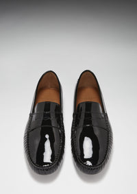 Penny Driving Loafers, black patent leather