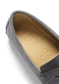 Penny Driving Loafers, slate grey suede