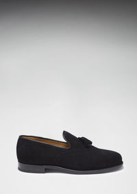 Black Suede Tasselled Brogues, Welted Leather Sole