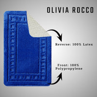 Miami 2 Piece Royal Blue Bath Mat & Pedestal Set Non-Slip Soft & Absorbent Bathroom Mat Set for Comfort & Safety by OLIVIA ROCCO