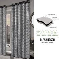 Milano Geometric Blackout Curtains Thermal Insulated Eyelet Pair Light-Blocking Window Drapes for Stylish Home Decor by OLIVIA ROCCO