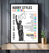 Harry Styles Setlist Poster - Espacio Mad Cool Villaverde, Madrid, Spain - July 14th, 2023