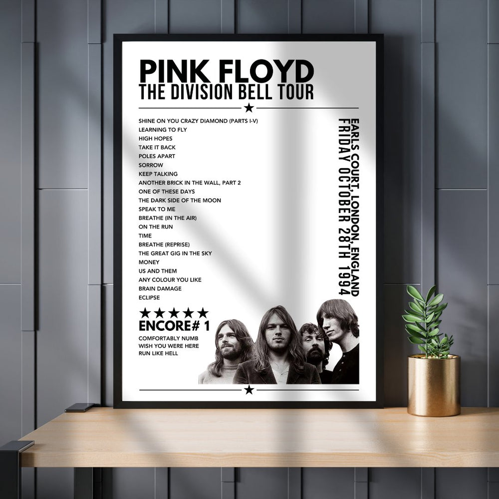 Pink Floyd Setlist Poster - Earls Court, London - October 28th 1994