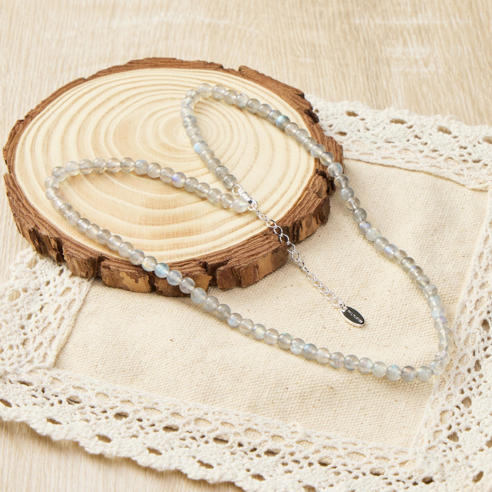 Moonstone Mini Beaded Gemstone Necklace