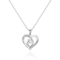 Mother And Child Necklace Created with Zircondia® Crystals
