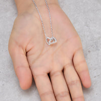 Heart Link Necklace Created with Zircondia® Crystals