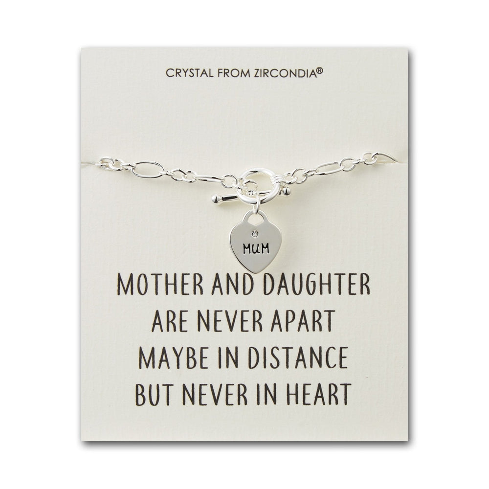 Mother and Daughter Quote Charm Bracelet Created with Zircondia® Crystals
