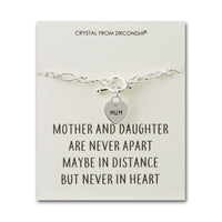 Mother and Daughter Quote Charm Bracelet Created with Zircondia® Crystals