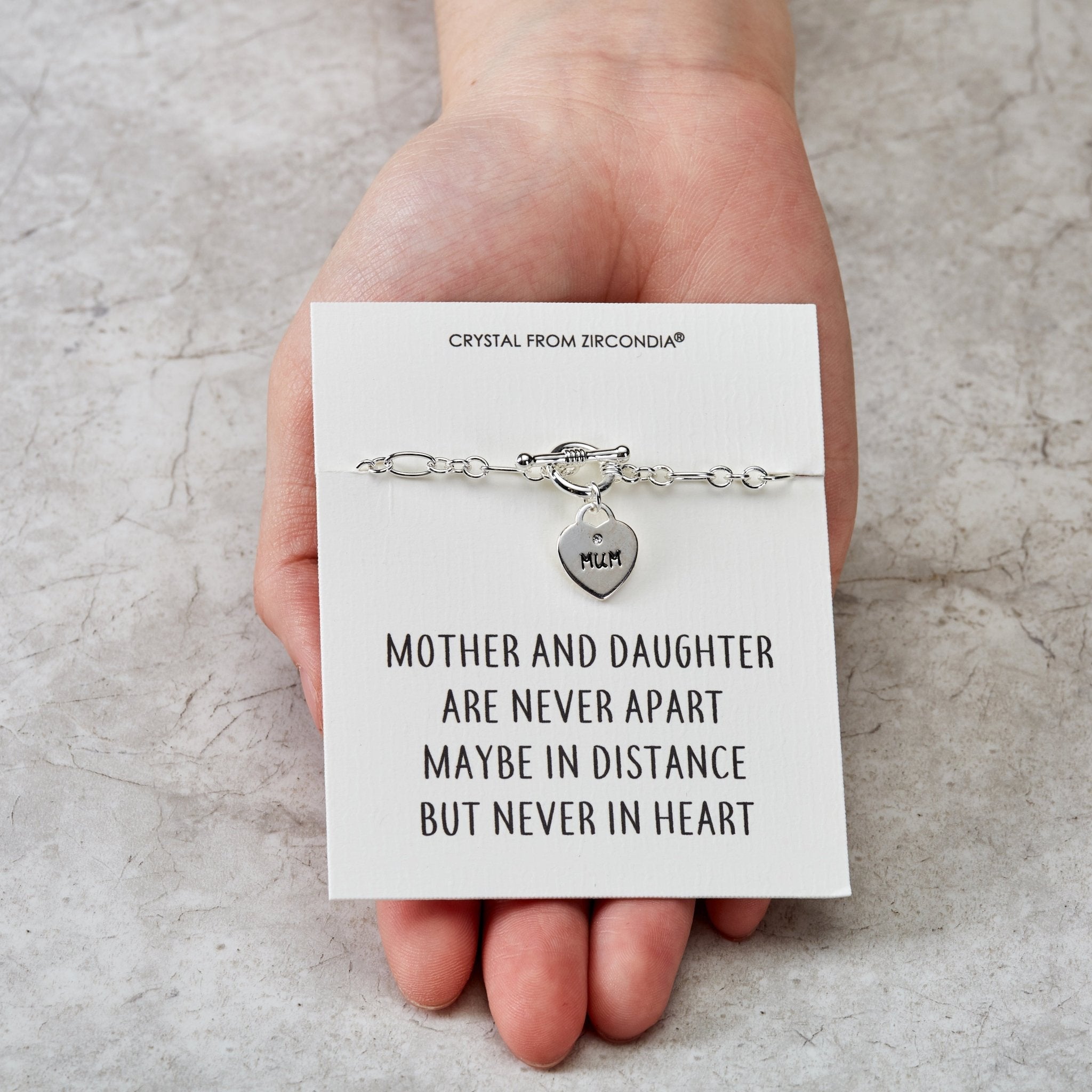 Mother and Daughter Quote Charm Bracelet Created with Zircondia® Crystals