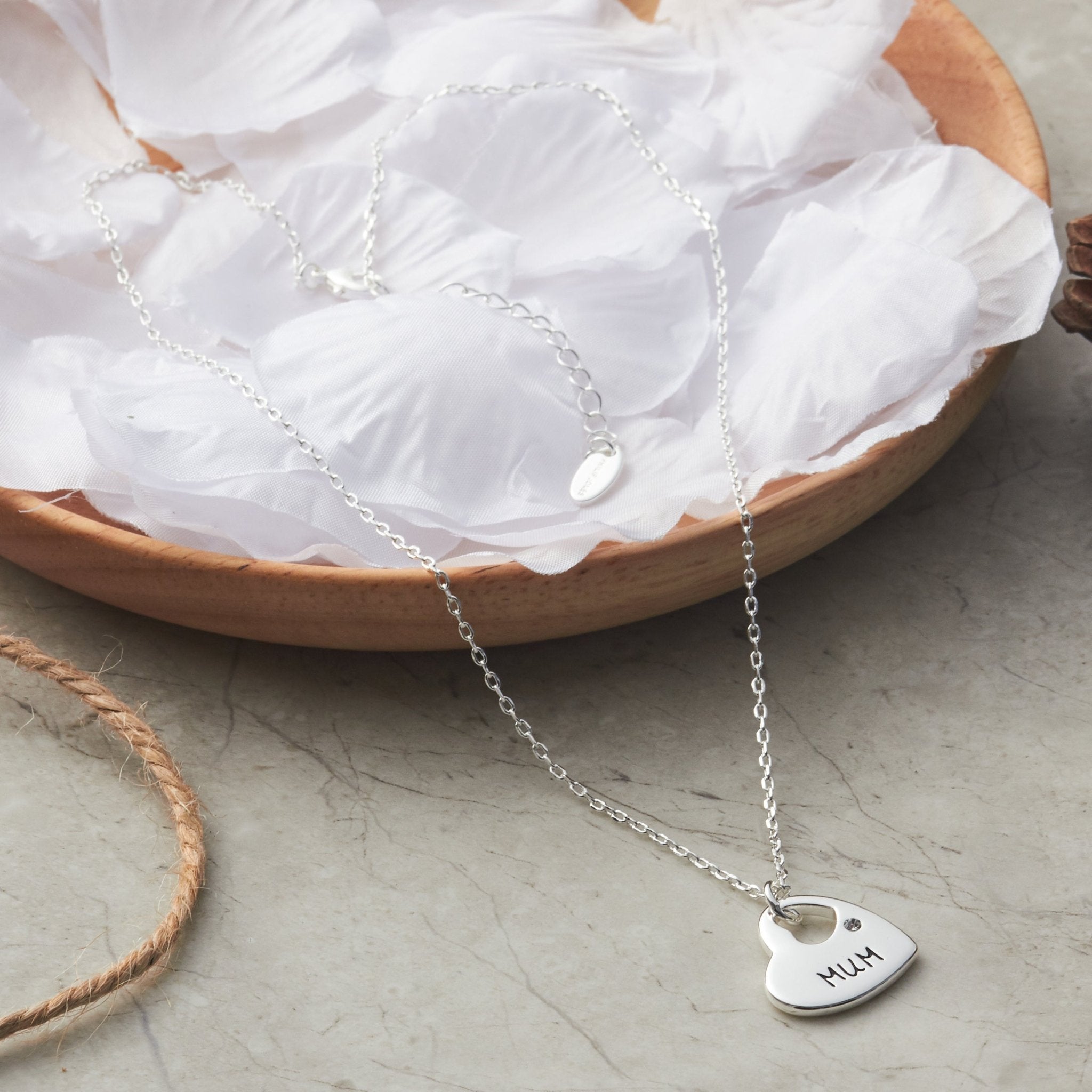 Mother and Daughter Quote Heart Necklace Created with Zircondia® Crystals