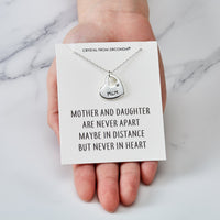 Mother and Daughter Quote Heart Necklace Created with Zircondia® Crystals