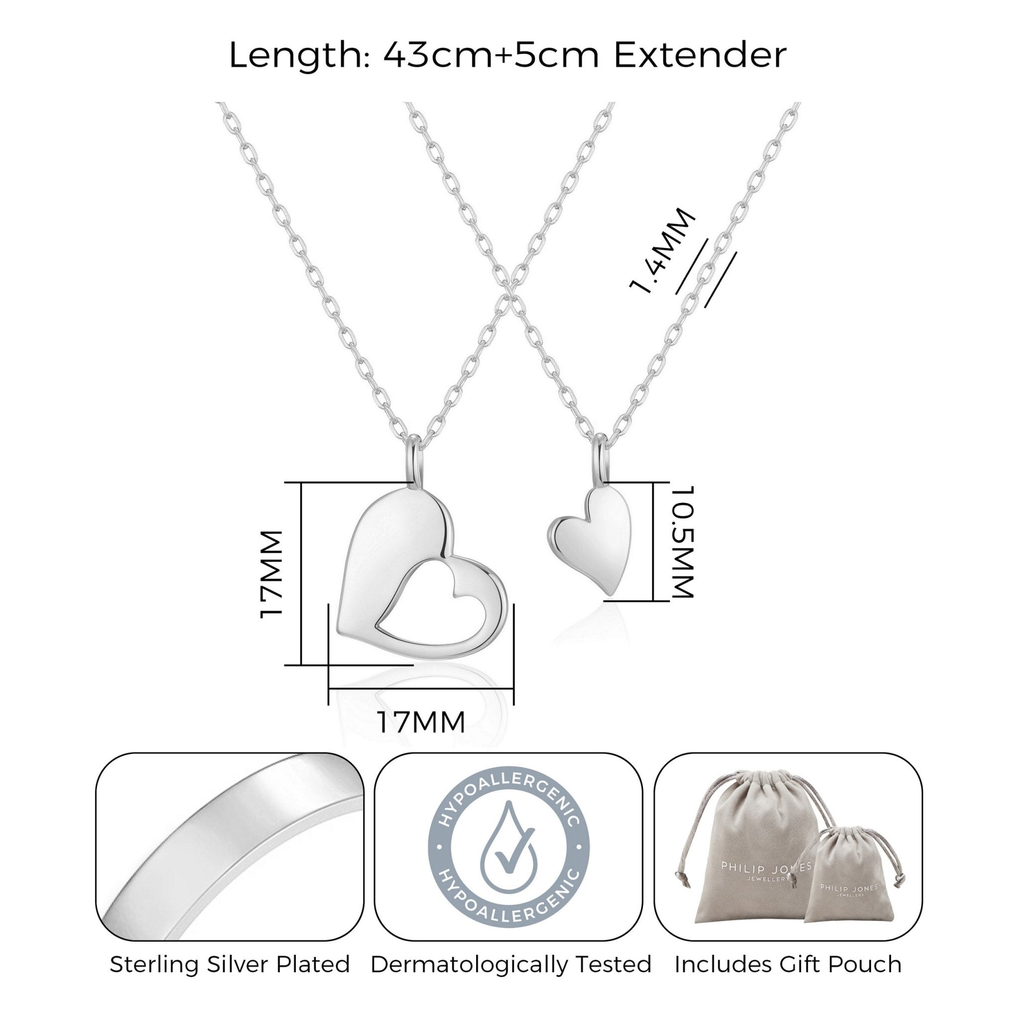 For Me For You Piece of My Heart Necklace Set