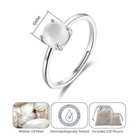 Mother of Pearl Adjustable Ring with Quote Card