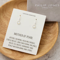 Mother of Pearl Drop Earrings with Quote Card