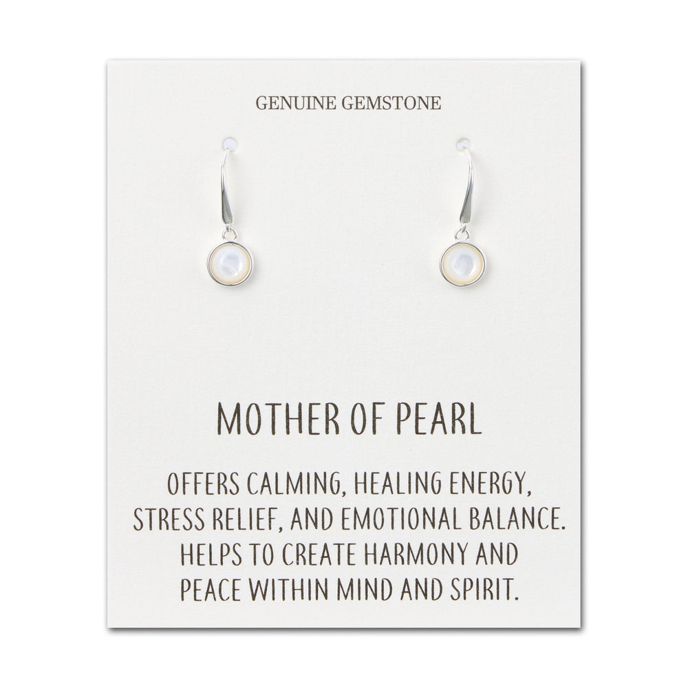 Mother of Pearl Drop Earrings with Quote Card