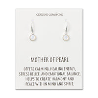 Mother of Pearl Drop Earrings with Quote Card