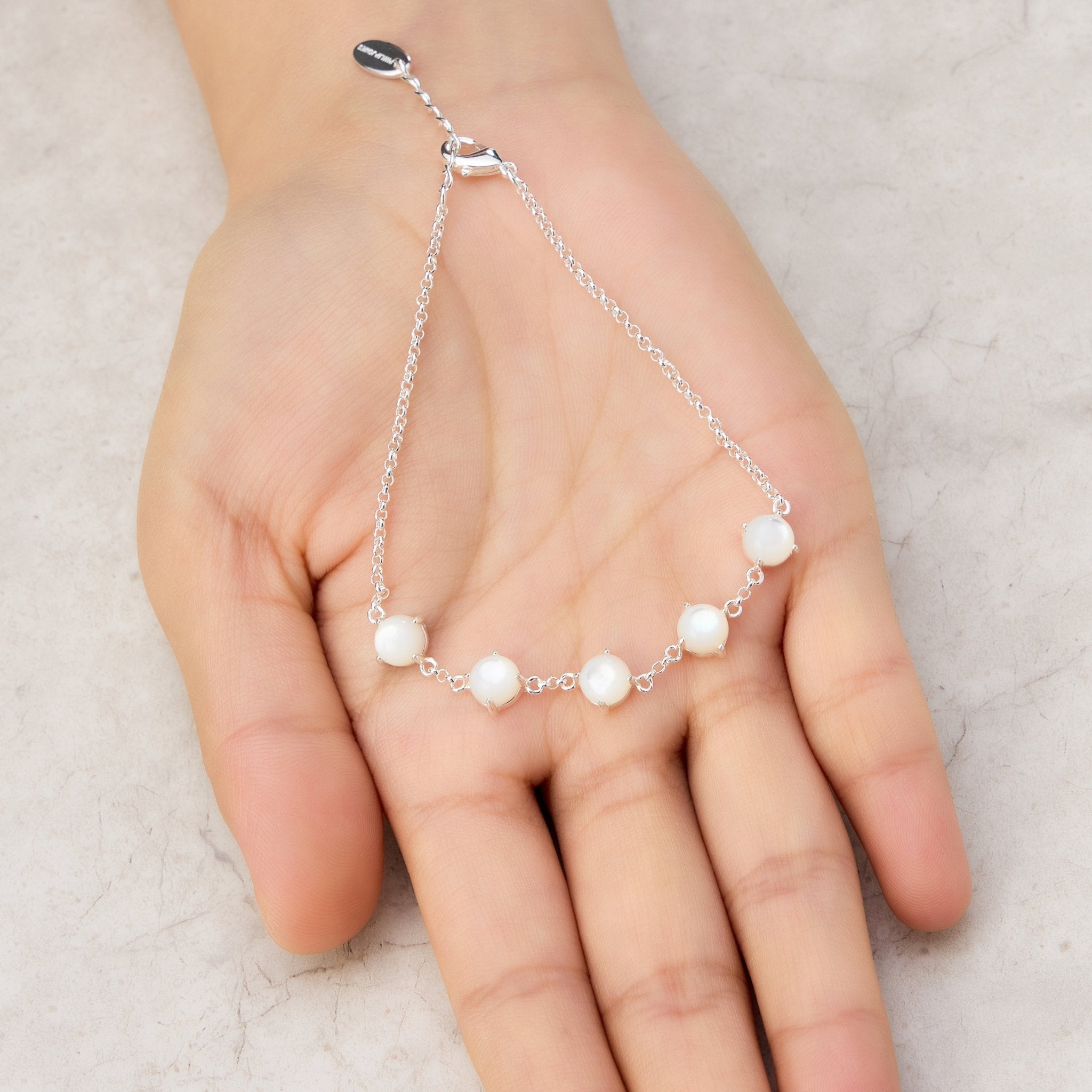 Mother of Pearl Gemstone Bracelet with Quote Card