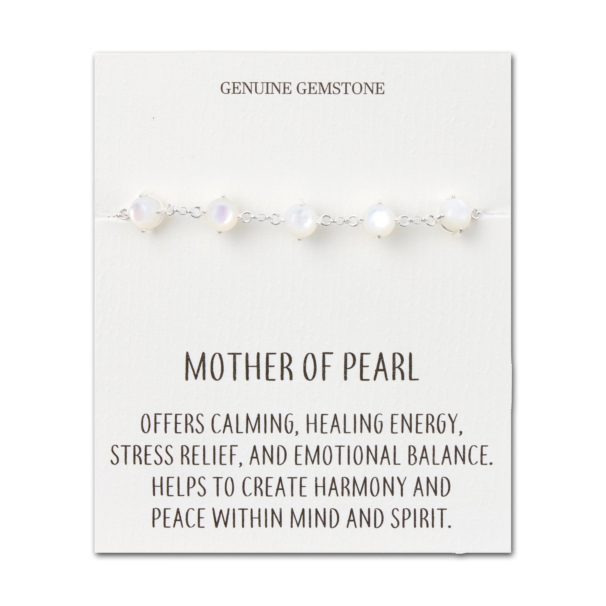 Mother of Pearl Gemstone Bracelet with Quote Card