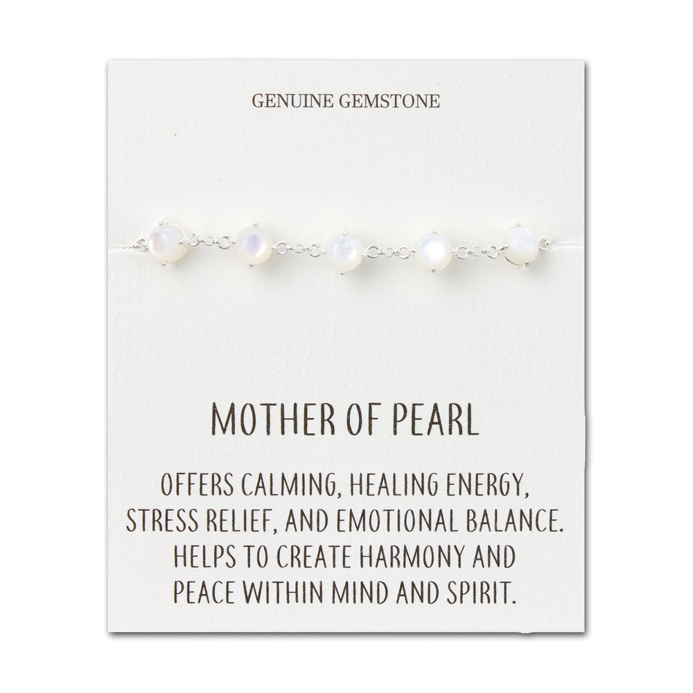 Mother of Pearl Gemstone Bracelet with Quote Card