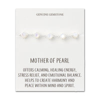Mother of Pearl Gemstone Bracelet with Quote Card
