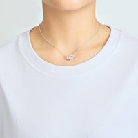 Mother of Pearl Gemstone Circle Link Necklace