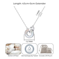 Mother of Pearl Gemstone Circle Link Necklace