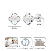Mother of Pearl Gemstone Clover Earrings