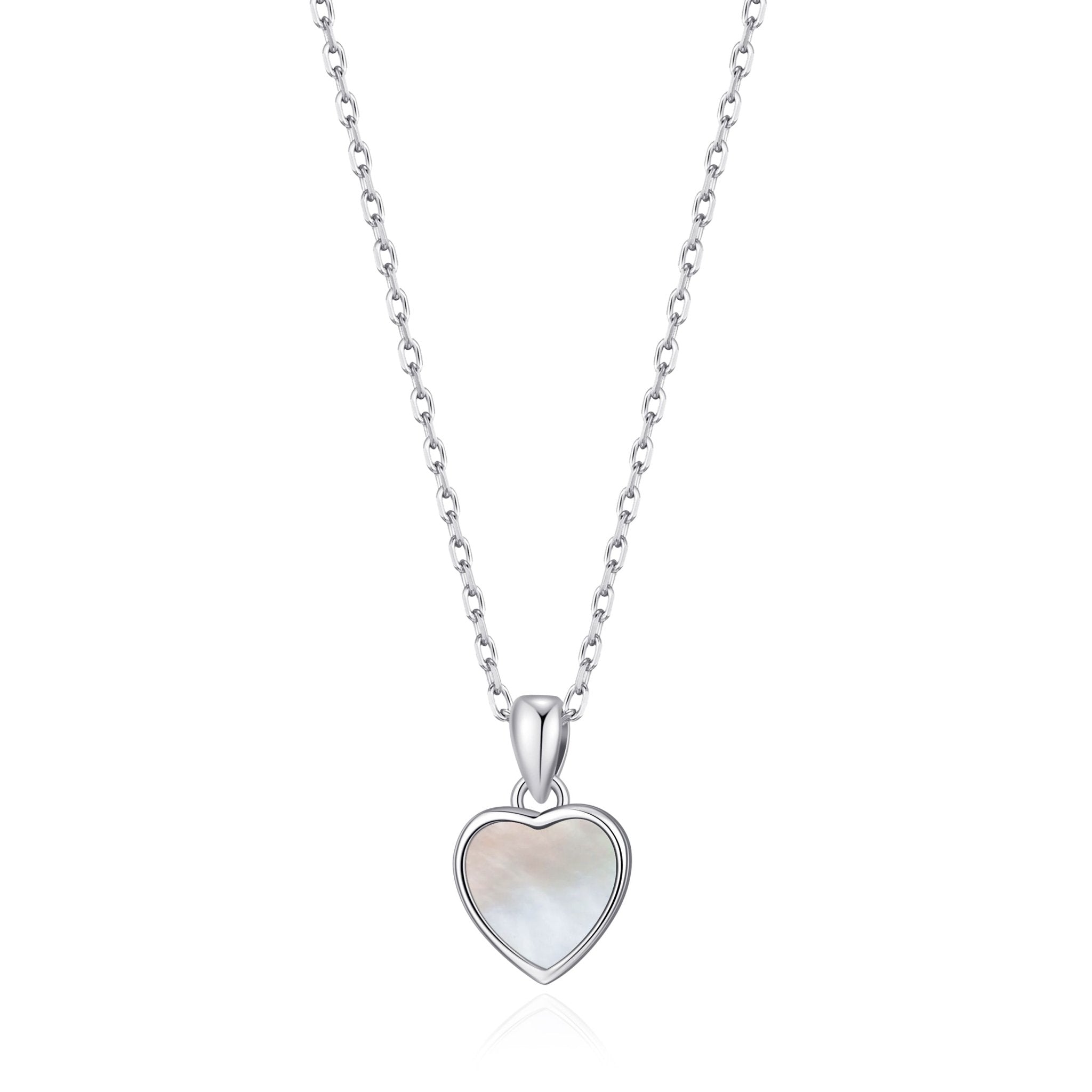 Mother of Pearl Gemstone Heart Necklace