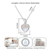 Mother of Pearl Gemstone Heart Necklace