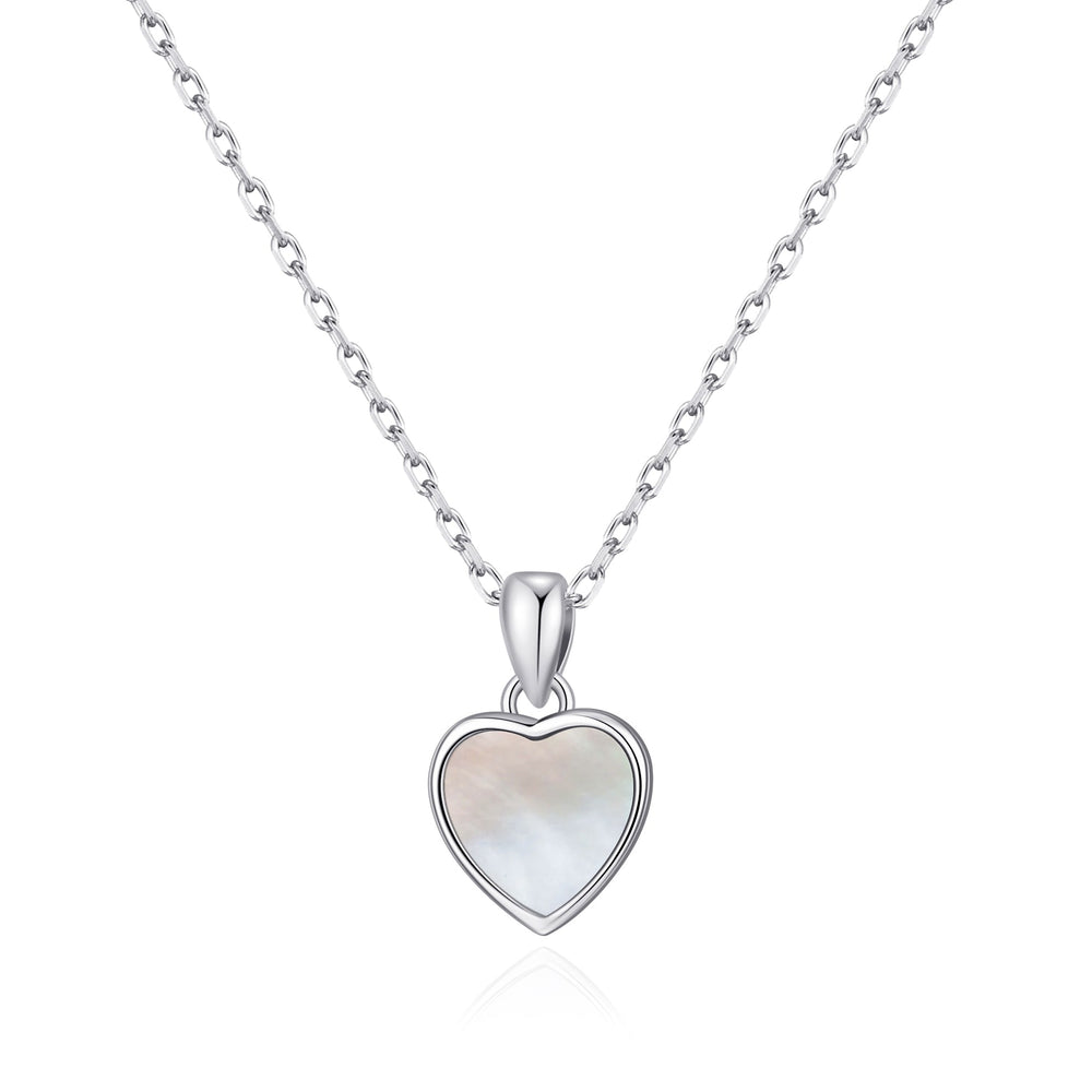 Mother of Pearl Gemstone Heart Necklace