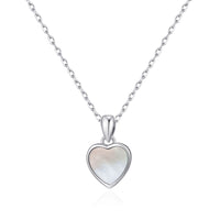 Mother of Pearl Gemstone Heart Necklace