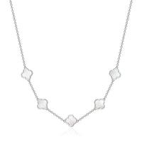 Mother of Pearl Gemstone Multi Clover Necklace