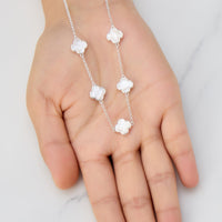 Mother of Pearl Gemstone Multi Clover Necklace