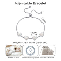 Mother of Pearl Gemstone Multi Heart Friendship Bracelet