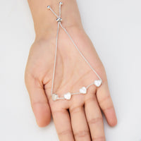 Mother of Pearl Gemstone Multi Heart Friendship Bracelet