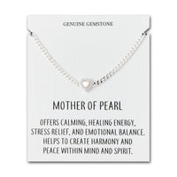 Mother Of Pearl Heart Gemstone Bracelet with Quote Card Created with Zircondia® Crystals